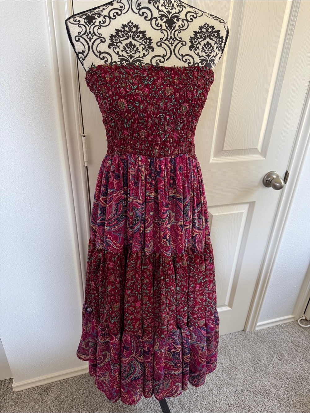Earthbound trading co Magenta Sari Convertible Tube Dress
